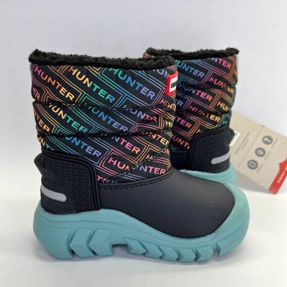 Hunter Girls' Intrepid Logo Cold Weather Snow Boots Size US Girl 8 UK 6 Rainbow - Picture 5 of 13